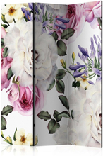 Vouwscherm - Bloemen pracht 135x172cm, gemonteerd geleverd, dubbelzijdig geprint (kamerscherm)