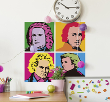 Geweldige grote klassieke muziek auteurs zelfklevende muursticker