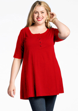 Tunic flare fit buttons COTTON 58/60 red