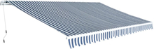 vidaXL foldemarkise manuel betjening 500 cm blå og hvid
