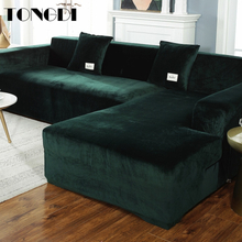 TONGDI Lustrous Elastic Sofa Cover Soft Elegant All-inclusive Velvet Luxury Pretty Decor Slipcover Couch For Parlour LivingRoom