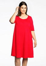 Dress A-line COTTON 42/44 red