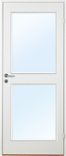 Innerdörr Orust - Kompakt dörrblad, slätt med 2 glasparti G03 Vit (standard) (NCS S 0502-Y) Frostat glas