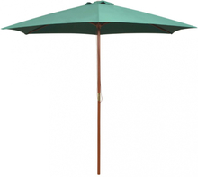 Parasoll 270x270 cm med trestang - grønn