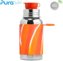 PuraSport™ Flasche - 500ml - BigMouth™ Aufsatz (inkl. Silikonüberzug) - Orange Swirls