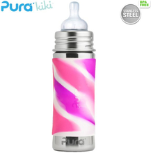 Pura Kiki Trinkflasche - 325ml - Weithalssauger (inkl. Schutzkappe) - Pink Swirls