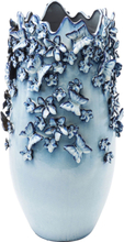 KARE DESIGN Butterflies vase - lyseblåt stentøj (Ø 28)