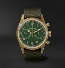 1858 Geosphere Limited Edition Automatic Chronograph 42mm Bronze And Nato Watch - Green