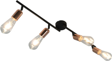 vidaXL 4-vejs spotlampe 60 cm E27 sort og kobber
