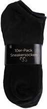 Sorte ankel strømper - Pakke med 10 par - størrelse 43-46 - Smarte lette footies
