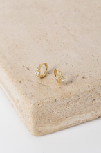 Real Gold Plated Rhinestone Hoop Earrings