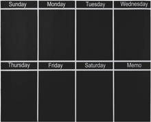 Memo planeringskalender vecka med krita. Wallsticker från Modern House. Mått rektangulär 1 x 95 x 77 cm.