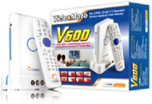 Compro VideoMate V600, Analog, NTSC,PAL, 1680 x 1050 pixel, 16:10, VGA-stik, Hvid