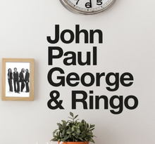 Beatles John Paul George Ringo Muurtekst