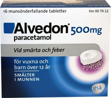 Alvedon munsönderfallande tablett 500 mg 16 st