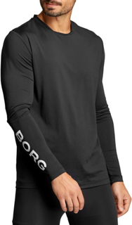 Björn Borg Men's Borg Long Sleeve T-Shirt Herre langermede treningstrøyer Sort XXL
