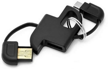 USB Schlüsselanhänger mit Lade- und Datenkabel