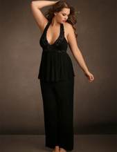 Super Soft And Comfy Halter Top & Pants With Lace Trim