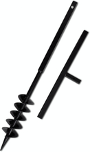 vidaXL jordbor med håndtag, 100 mm dobbelt spiraler stål, sort