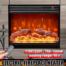 110V/220V Wall Mount Electric Fireplace 3D Fire Electric Heater with Remote Control Adjustable Heat Tabletop Indoor Space Heater