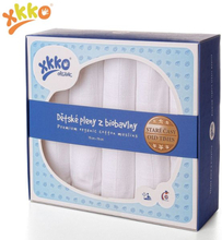 XKKO - Organic Mullwindeln - 100% Bio-Baumwolle - (Alte Zeiten) - 70x70cm - 70x70cm - Weiß - 5 Stück