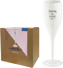Champagneglas Med Print 6-pack "Think Less Love More"