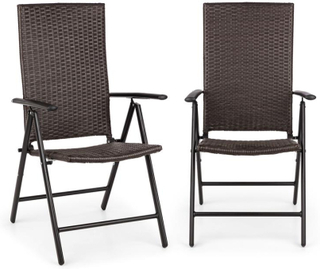Estoril trädgårdsstol polyrattan aluminium 8-steg fällbar brun