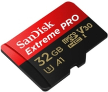 SanDisk Extreme Pro - Flashhukommelseskort (microSDXC til SD adapter inkluderet) - 32 GB - A1 / Video Class V30 / UHS-I U3 - 667x - microSDHC UHS-I