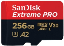 SanDisk Extreme Pro - Flashhukommelseskort - 256 GB - A2 / Video Class V30 / UHS-I U3 / Class10 - microSDXC UHS-I