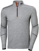 HH Workwear Lifa Merino uld undertrøje med lange ærmer og zip 75107 grå XL