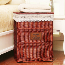 Dirty hamper rattan fabric dirty clothes storage basket laundry basket laundry clothes with cover extra large storage basket