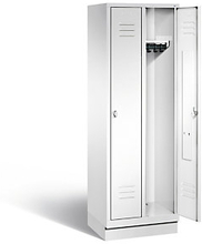 Garderobenschränke mit Sockel grau, 500 x 610 x 1800 mm, Zylinderschloss