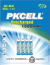 Ladattava paristo AAA 1000mAh 4kpl - PKCELL