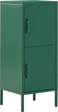 Toimistokaappi metallinen vihreä kahdella kaapilla industriaalinen tyyli