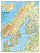 Norden Väggkarta Norstedts 1:2milj i tub : 1:2milj