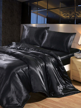 3 Stück / Set Einfarbige Bettwäsche-Sets King Double Size Satin Seide wie Sommer Einzelbettwäsche China Luxus Bettwäsche Satz Bettbezug-Set