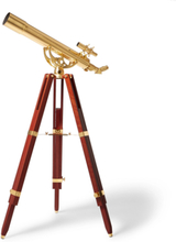 Ambassador 80mm Brass And Mahogany Telescope - Brown