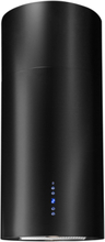Design frihängande cylinderformad köksfläkt Explorer svart matt