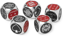 Aluminium And Leather Poker Dice Set - Silver