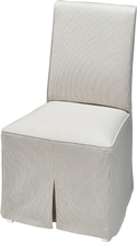 IKEA BERGMUND Stuhl mit langem Bezug weiß/Kolboda beige/dunkelgrau Kolboda beige/dunkelgrau
