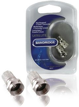 Bandridge F-kontakt vädersäker RG59 Hane Silver