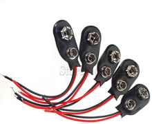 10Pcs 10cm 15cm Black Red Cable Connection 9V Battery Clips Connector Buckle