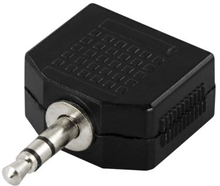 DELTACO DELTACO Y-adapter for lyd, 1 x 3,5 mm ha til 2 x 3,5 mm ho