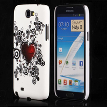 Valentine (Rød Hjerte - Sort Sirkler) Samsung Galaxy Note 2 Deksel