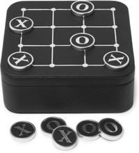 Leather Solitaire And Noughts & Crosses Set - Black