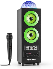 DiscoStar Grön portabel 2.1-Bluetooth-högtalare USB SD batteri LED mikrofon