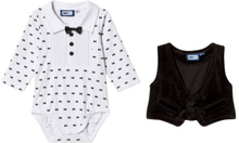 Max Collection, Smoking Baby Body med Vest Sort/Hvid