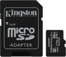Kingston Canvas Select Plus - Flashhukommelseskort (microSDHC til SD adapter inkluderet) - 32 GB - A1 / Video Class V10 / UHS Class 1 / Class10 - mic