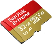 SanDisk Extreme - Flashhukommelseskort (microSDHC til SD adapter inkluderet) - 32 GB - A1 / Video Class V30 / UHS-I U3 / Class10 - microSDHC UHS-I