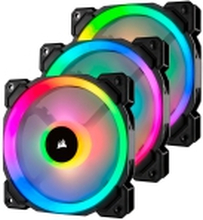 CORSAIR LL Series LL120 RGB Dual Light Loop - Indsats med blæser - 120 mm - hvid, blå, gul, rød, grøn, orange, violet - 12 cm (pakke med 3)